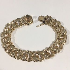 14k Yellow Gold Heavy Double Link Bracelet